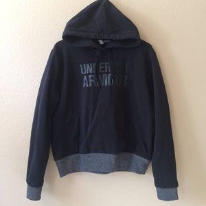 Under Armour Black Hoodie Sweatshirt L Womens Threadborne Fleece Lined Logo